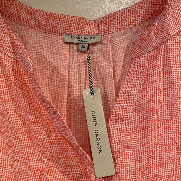 2 X Anne Carson sleeveless blouse in red/orange - NWT - Picture 2 of 3